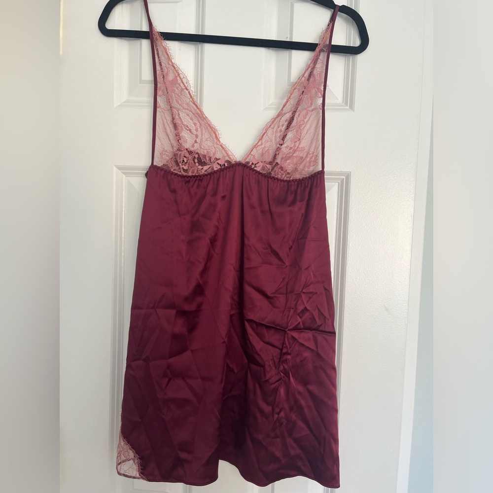 Fleur of England Berry Kiss Chemise, Bra, and Garter Belt Set